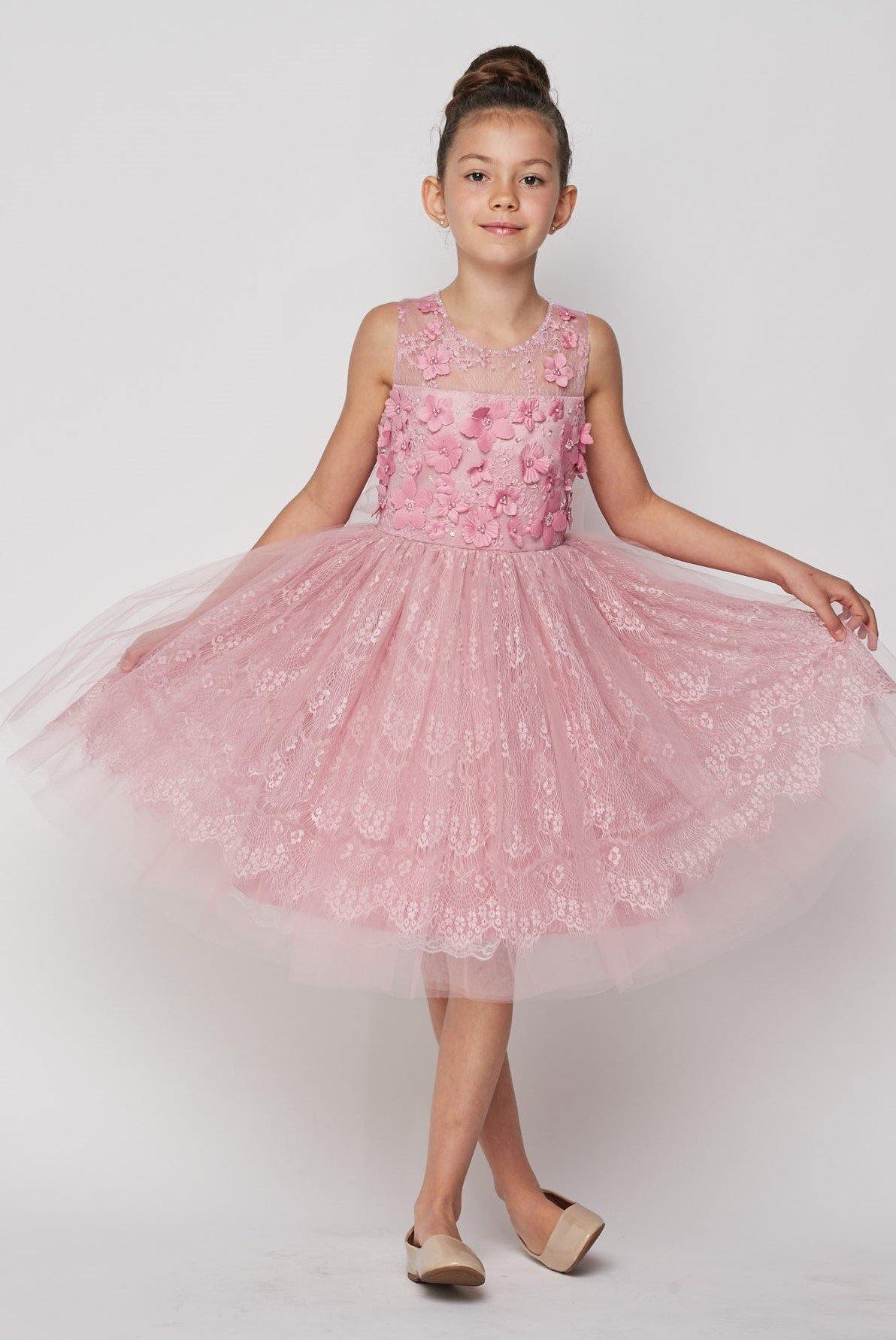 Short Embellished Gown Flower Girls Dress - The Dress Outlet Cinderella Couture
