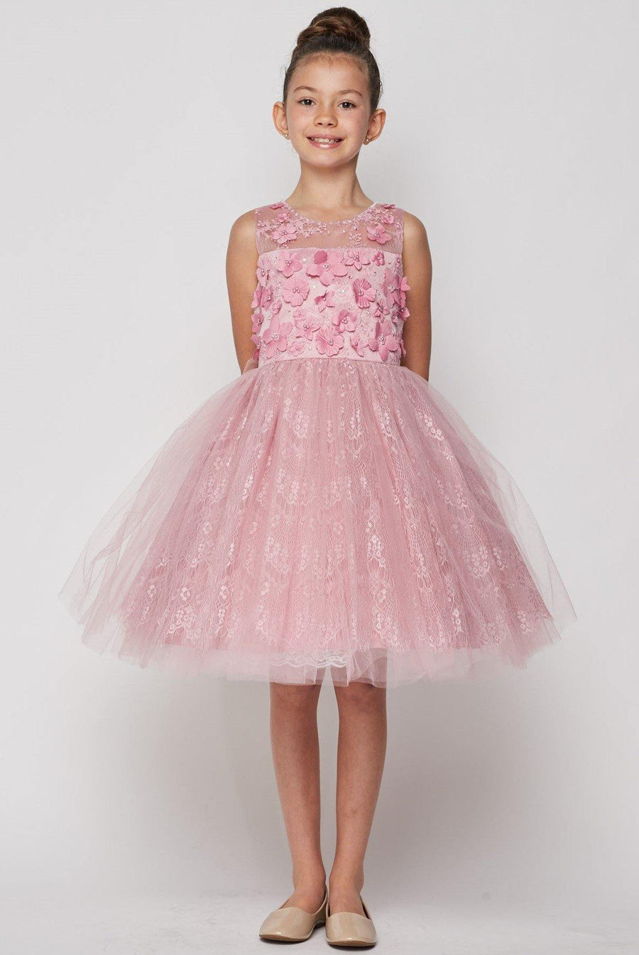 Short Embellished Gown Flower Girls Dress - The Dress Outlet Cinderella Couture