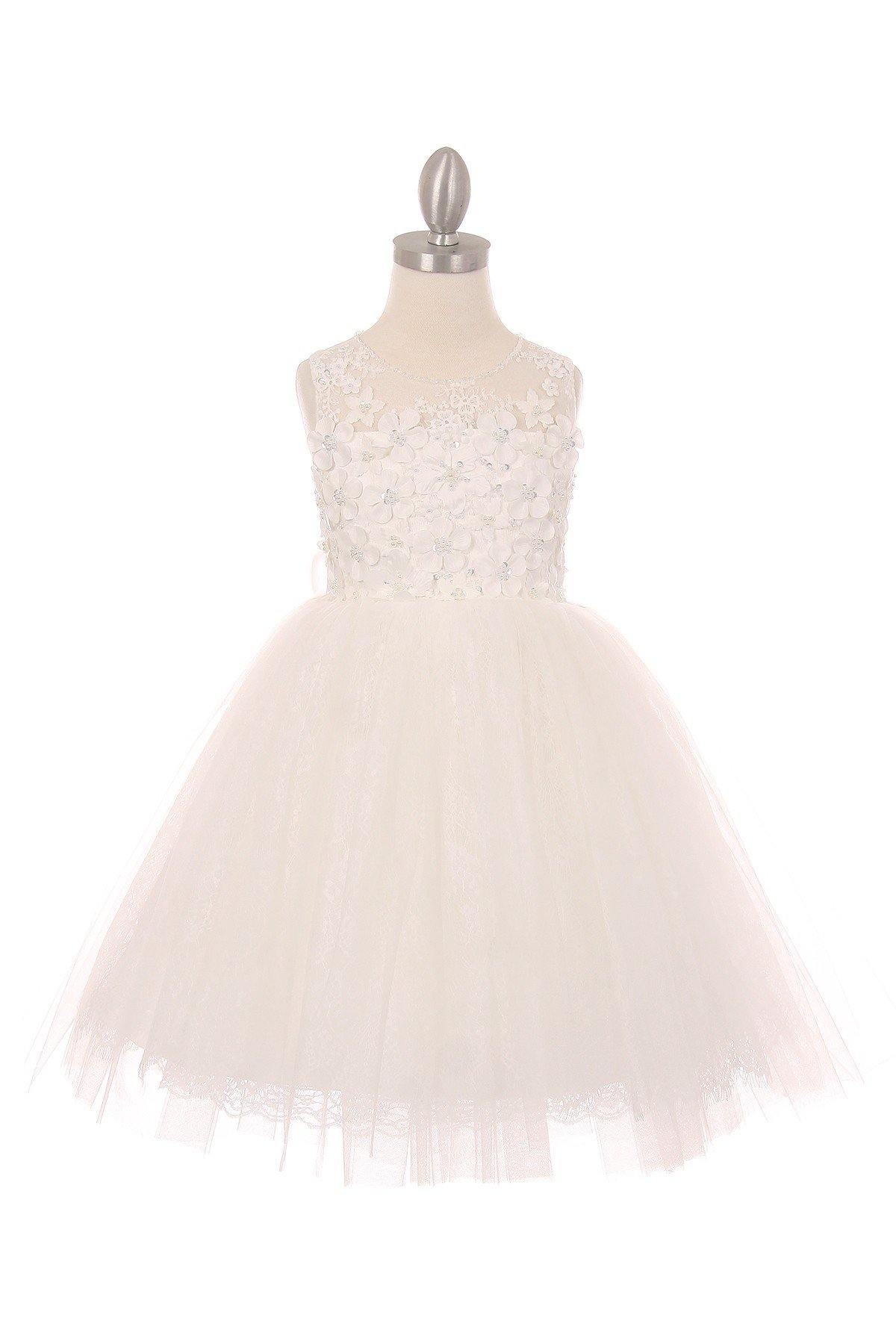 Short Embellished Gown Flower Girls Dress - The Dress Outlet Cinderella Couture