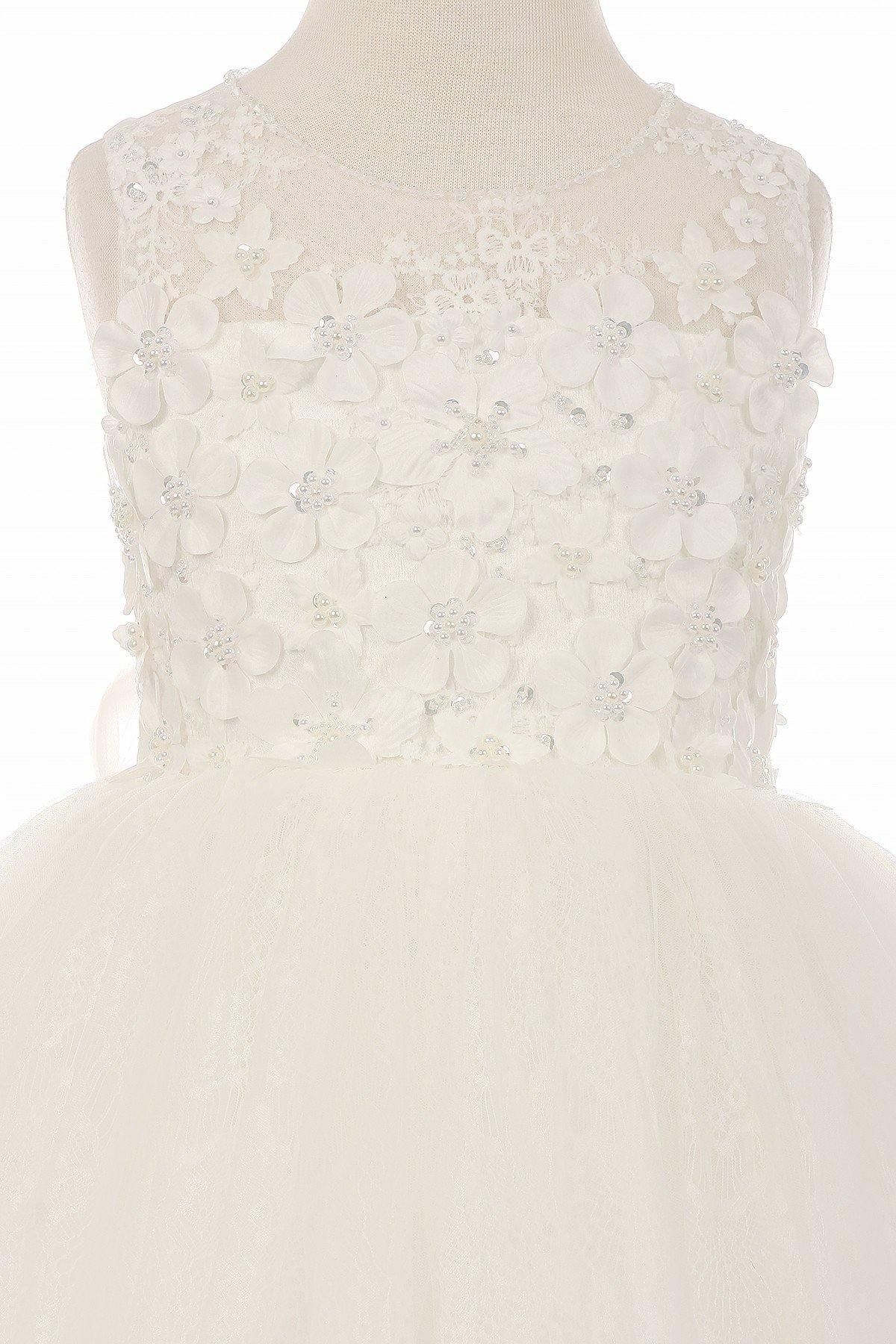 Short Embellished Gown Flower Girls Dress - The Dress Outlet Cinderella Couture