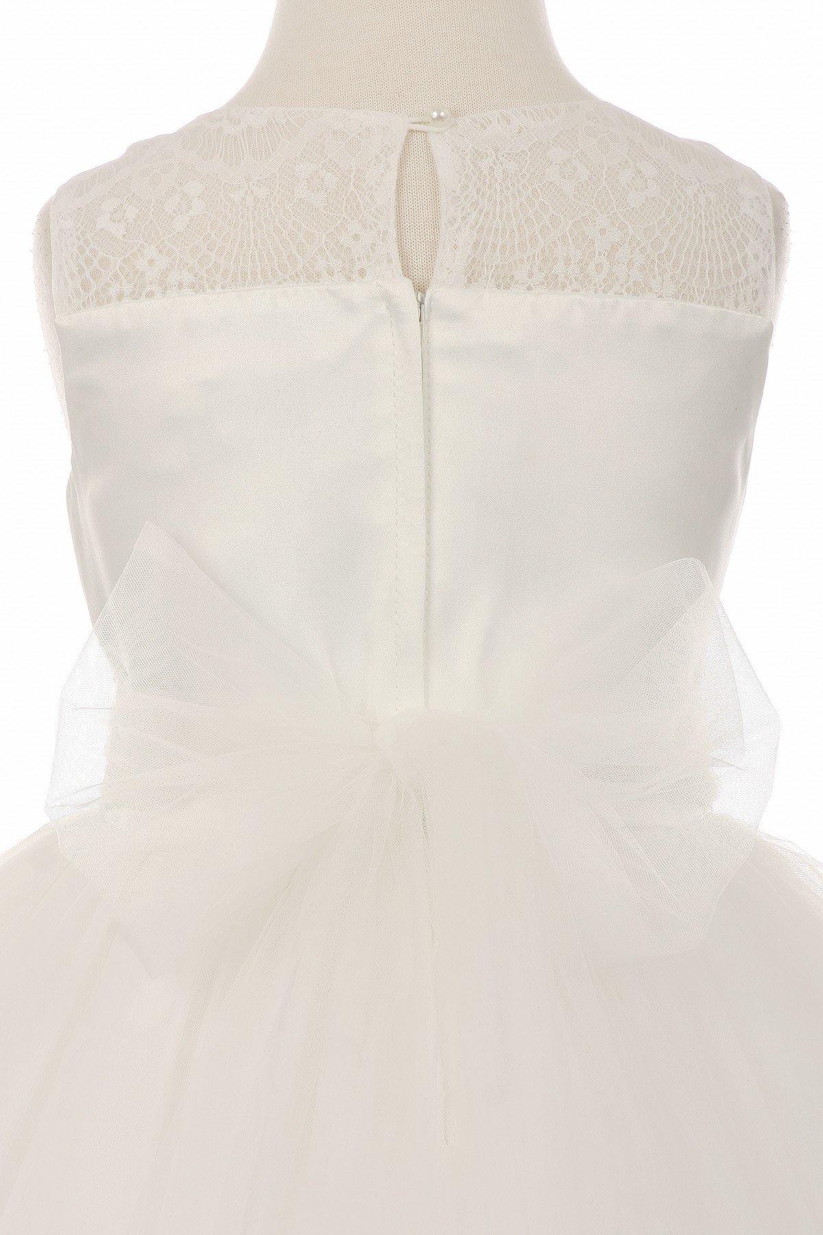 Short Embellished Gown Flowers Girl Dress - The Dress Outlet Cinderella Couture