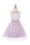 Short Halter Style Lace and Rhinestone Flower Girl Dress - The Dress Outlet Cinderella Couture