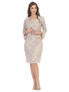 Short Mother of the Bride 2 Piece Lace Jacket Dress - The Dress Outlet
