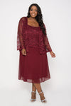 Short Mother Of The Bride Dress With Jacket - The Dress Outlet Sally