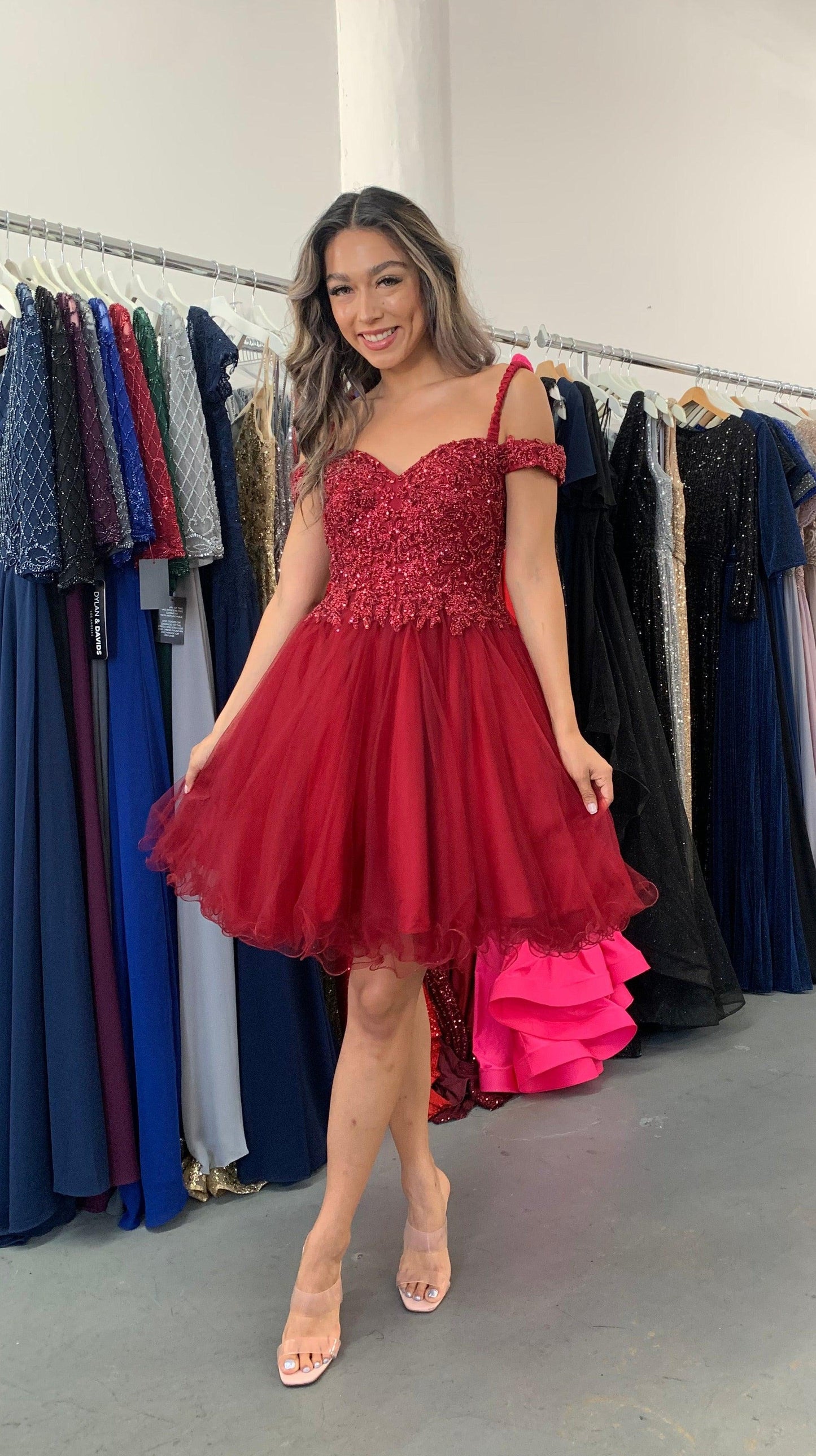 Short Off Shoulder Homecoming Dress Size 8 - The Dress Outlet