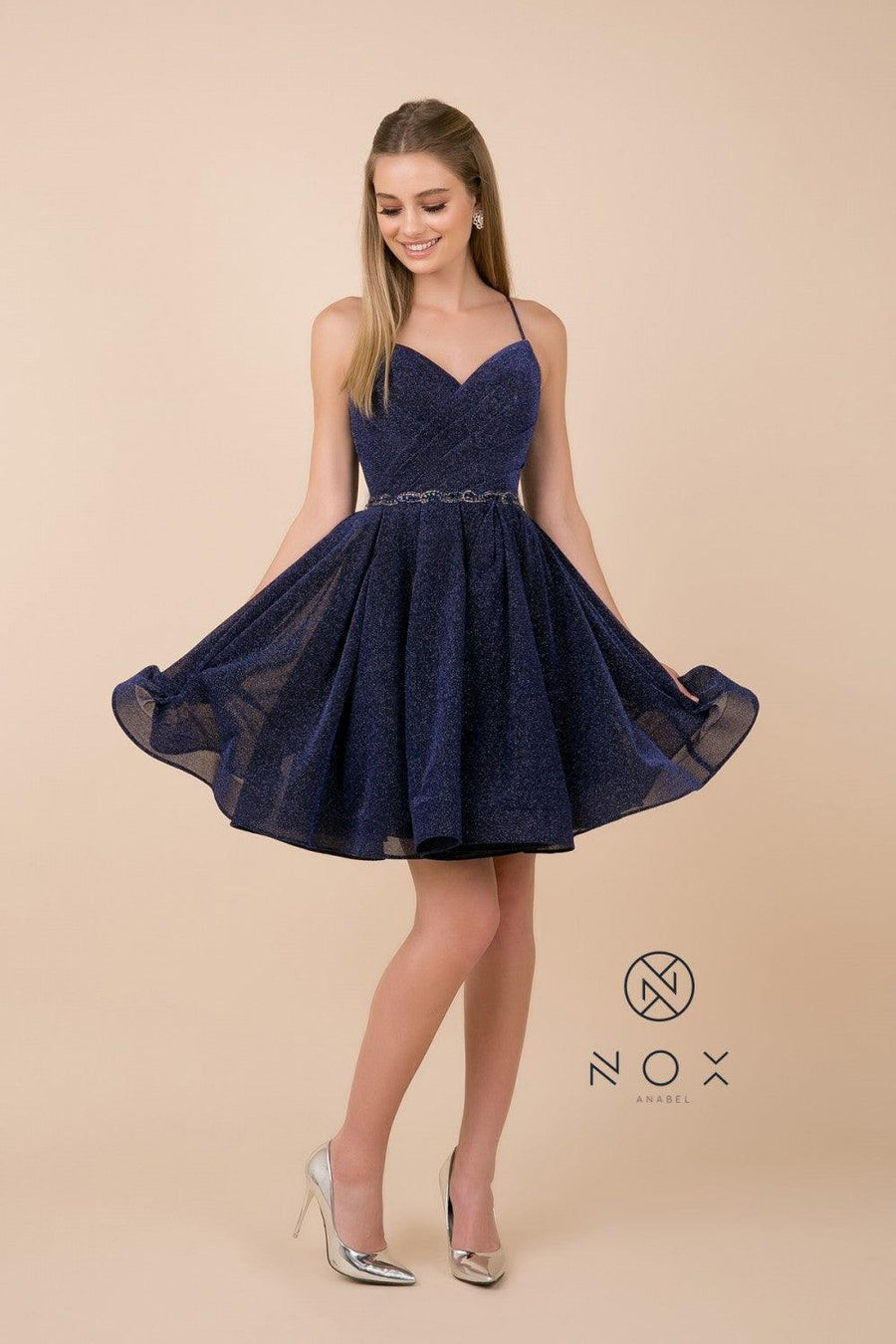 Short Prom Dress Spaghetti Straps Homecoming - The Dress Outlet Nox Anabel