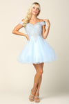 Short Prom Off Shoulder Homecoming Cocktail Dress - The Dress Outlet