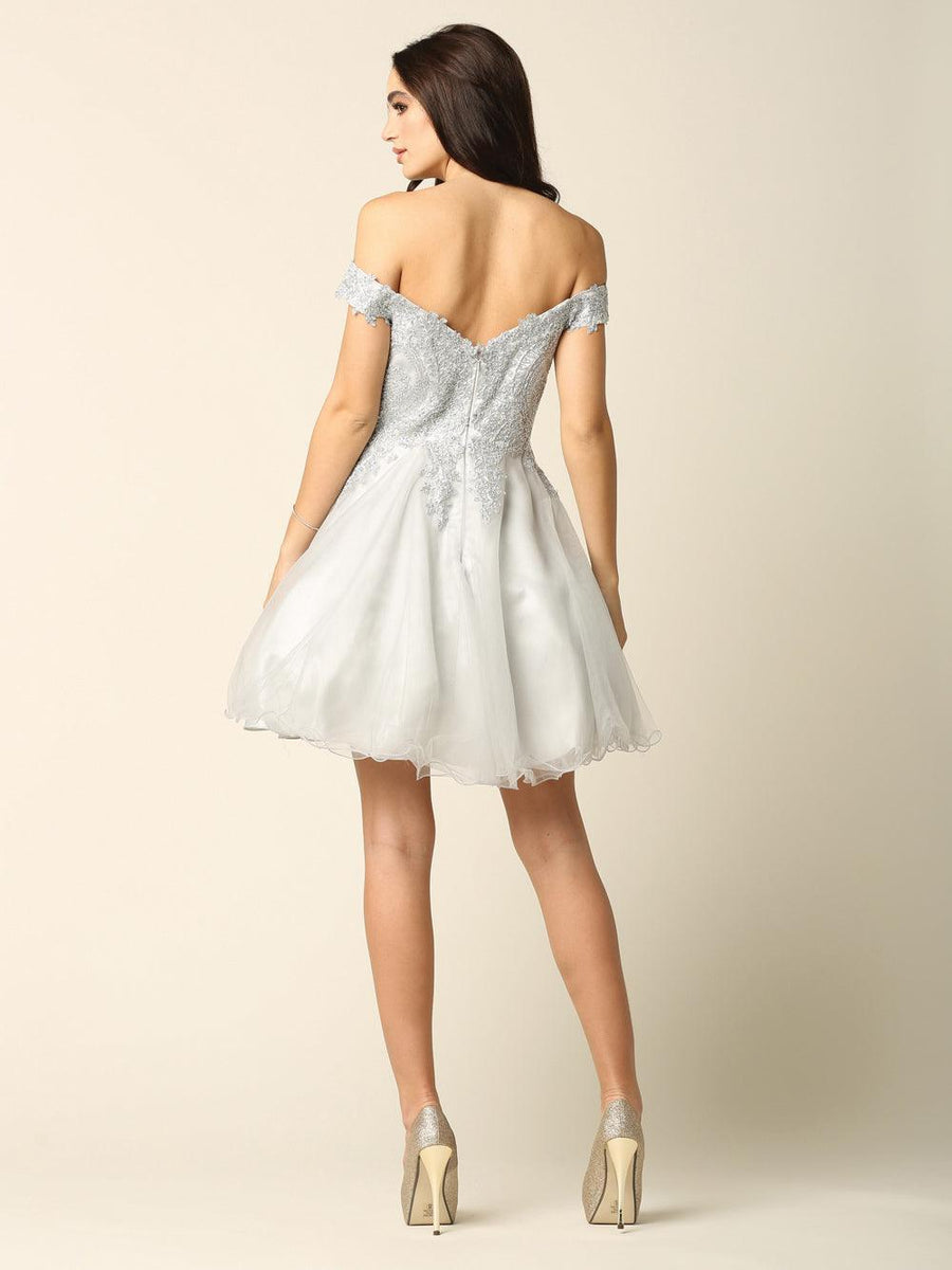 Short Prom Off Shoulder Homecoming Cocktail Dress - The Dress Outlet