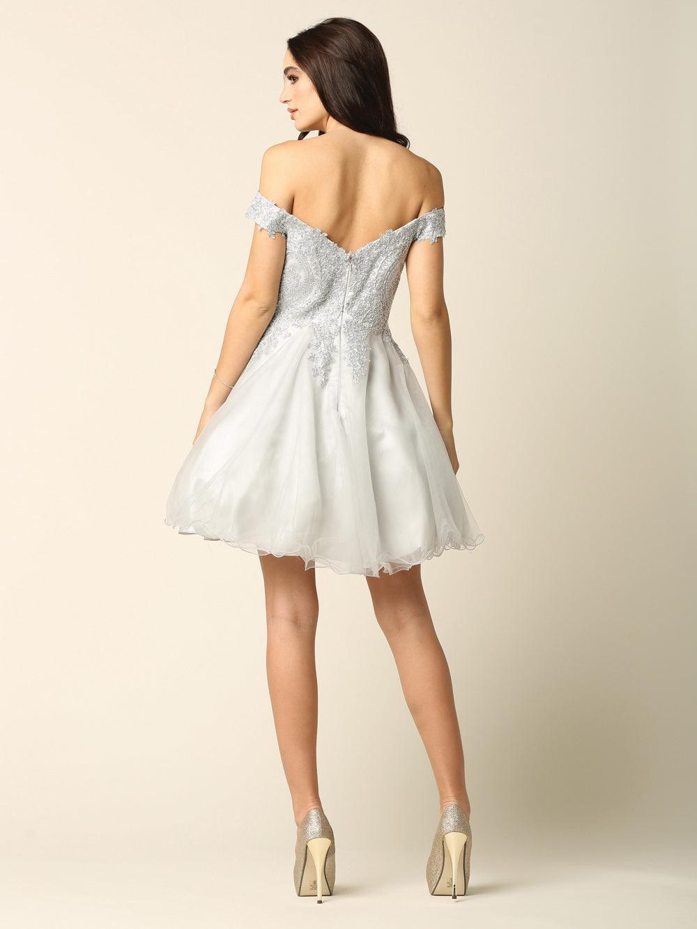 Short Prom Off Shoulder Homecoming Cocktail Dress - The Dress Outlet