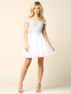Short Prom Off Shoulder Homecoming Cocktail Dress - The Dress Outlet