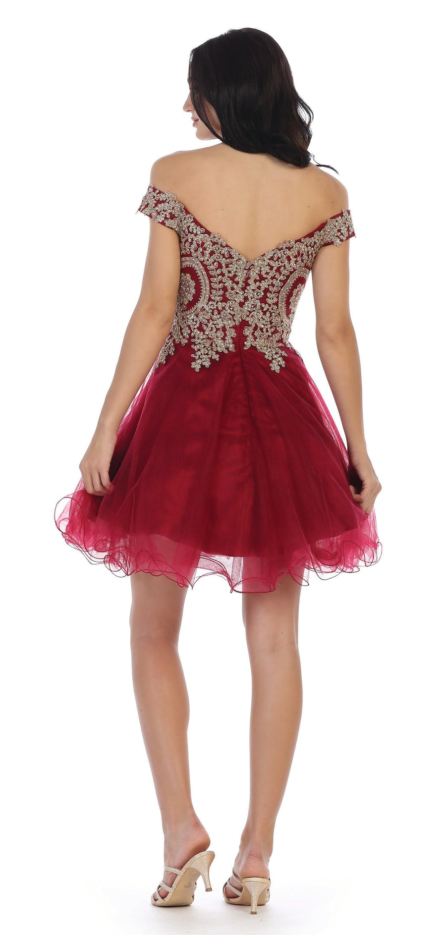 Short Prom Off Shoulder Homecoming Cocktail Dress - The Dress Outlet