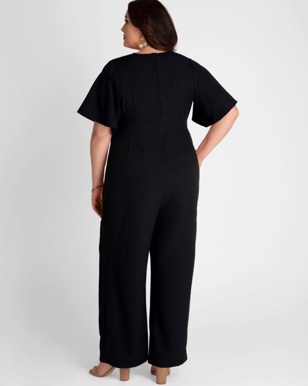 Short Sleeve Crepe Jumpsuit - The Dress Outlet