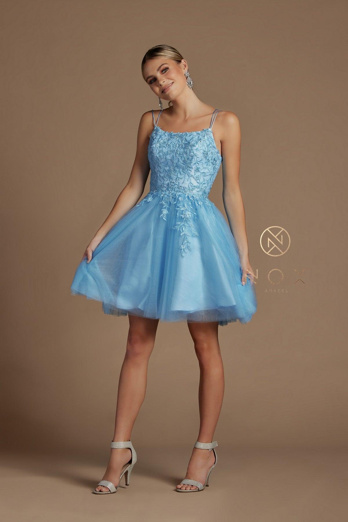 Short Spaghetti Strap Homecoming Dress Sale - The Dress Outlet