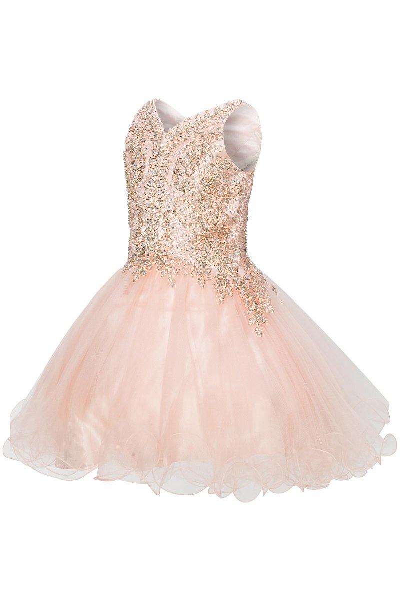 Short Tulle Dress Sleeveless Flower Girl - The Dress Outlet Cinderella Couture