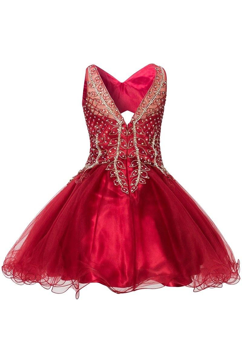 Short Tulle Dress Sleeveless Flower Girl - The Dress Outlet Cinderella Couture