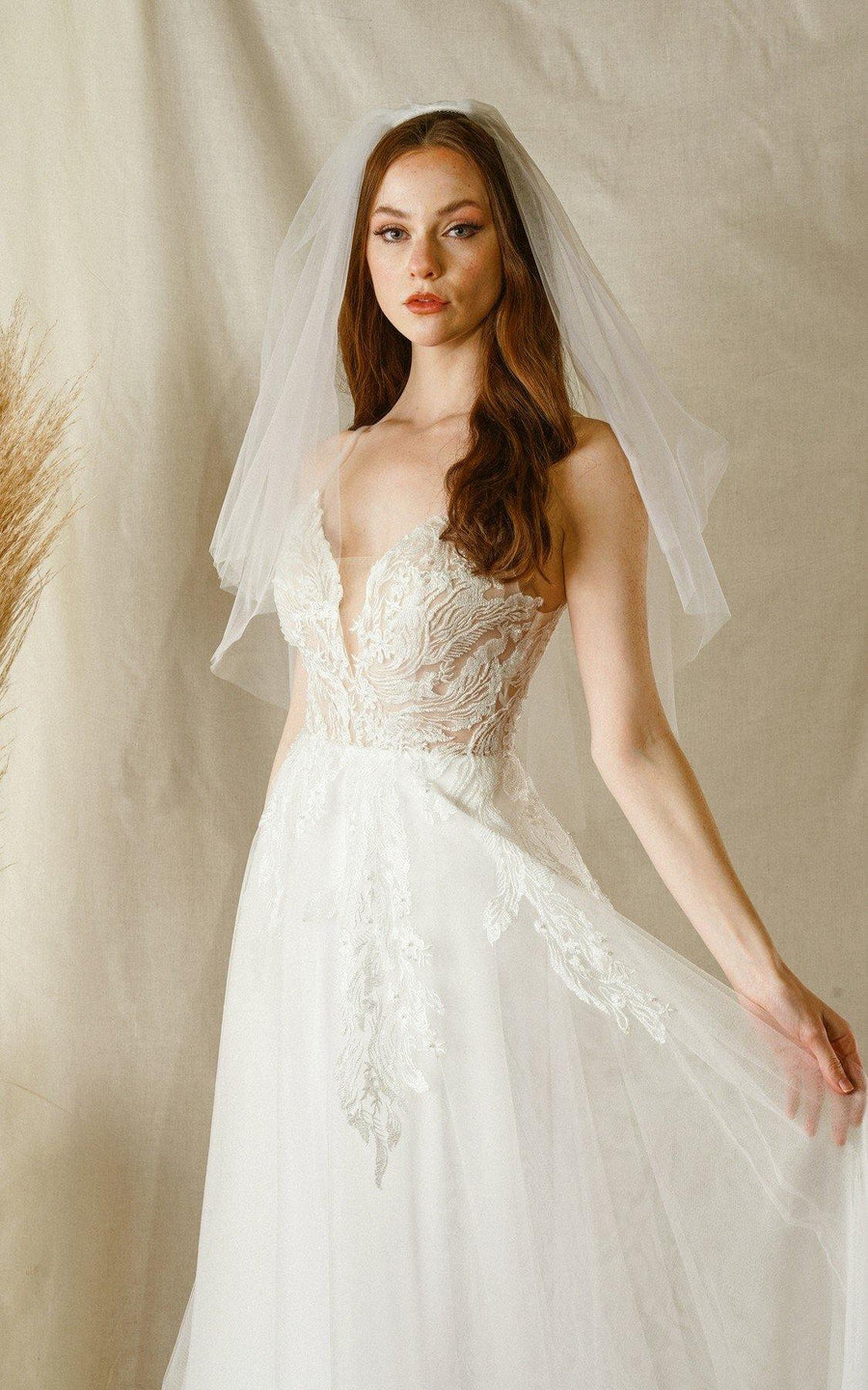 Simple Wedding One Layer Bridal Veil - The Dress Outlet