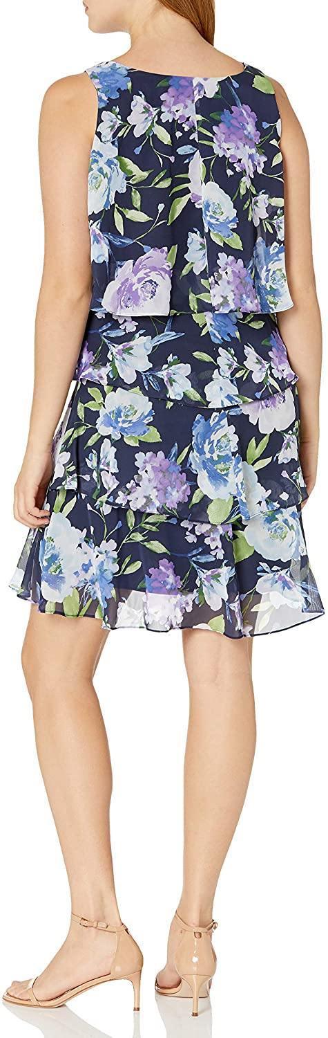 SL Fashion Short Sleeveless Floral Dress 9171734 - The Dress Outlet