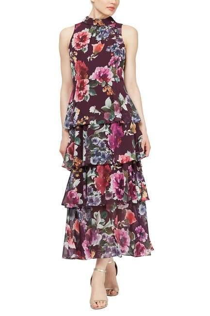 SL Fashion Long Floral Formal Dress 9171499 - The Dress Outlet