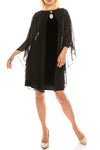 SLNY Short Mother of the Bride Chiffon Jacket Dress - The Dress Outlet