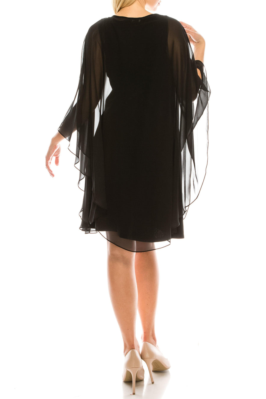 SLNY Short Mother of the Bride Chiffon Jacket Dress - The Dress Outlet