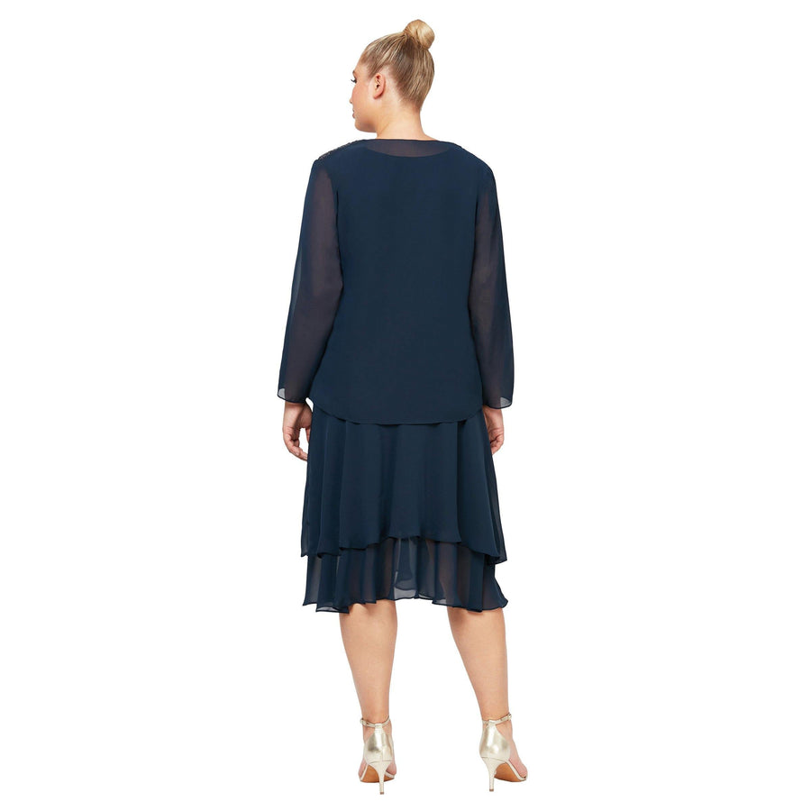 SL Fashions High Low Plus Size Jacket Dress 616184 - The Dress Outlet