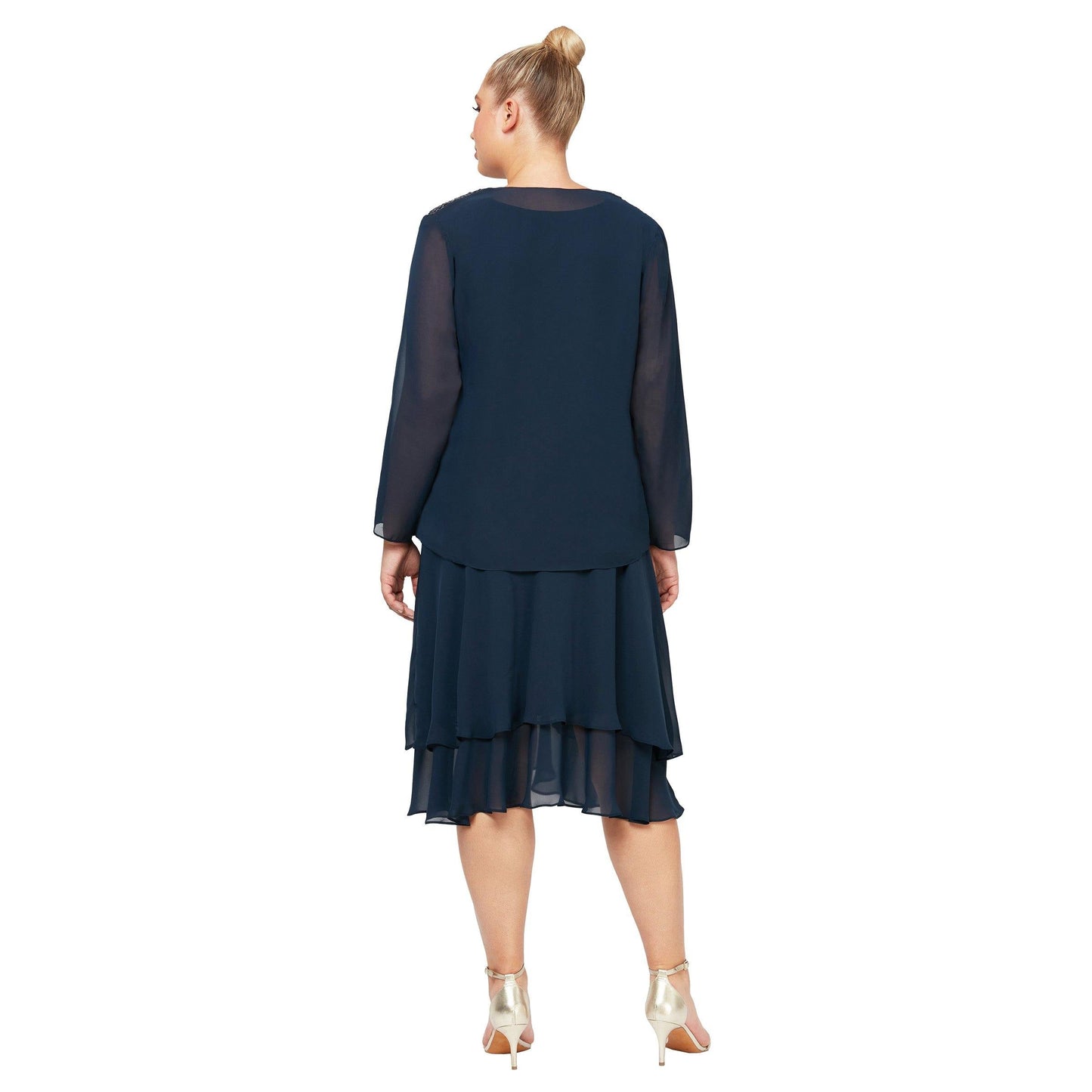 SL Fashions High Low Plus Size Jacket Dress 616184 - The Dress Outlet