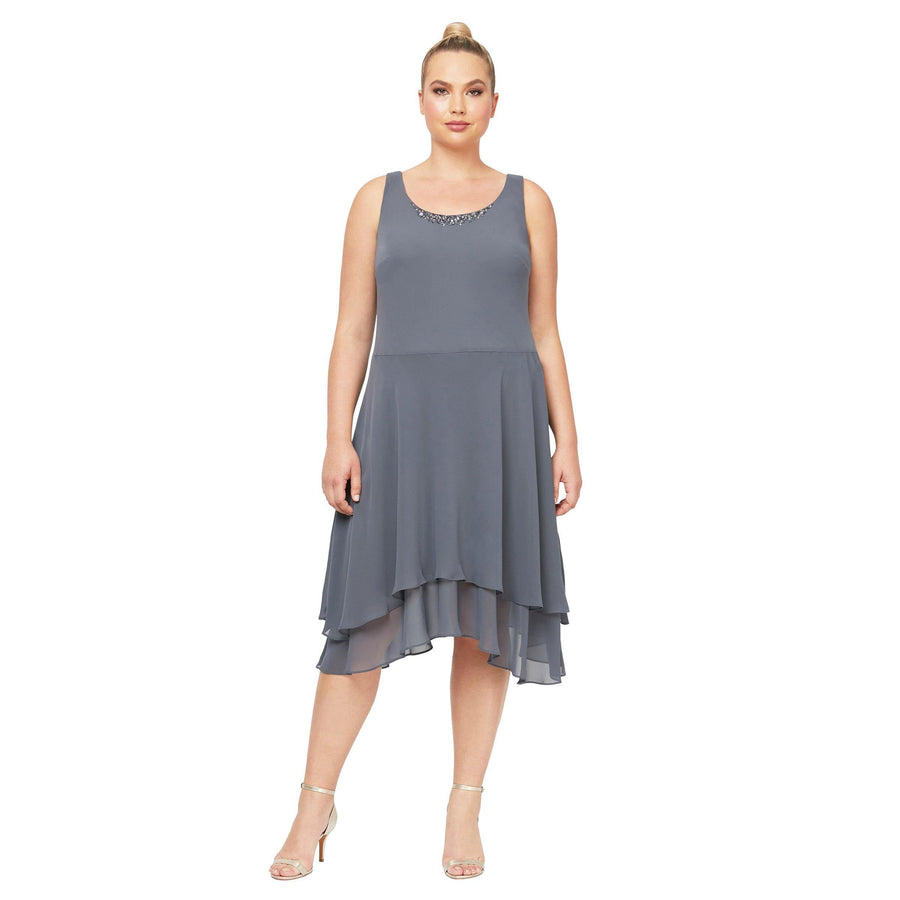 SL Fashions High Low Plus Size Jacket Dress 616184 - The Dress Outlet