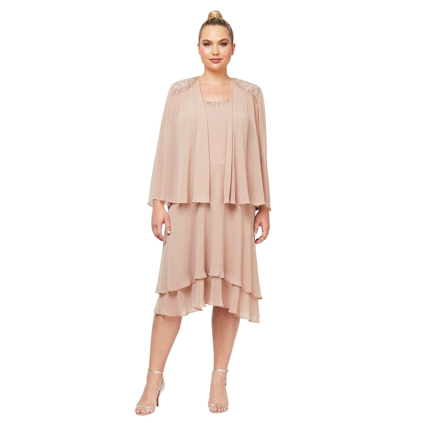 SL Fashions High Low Plus Size Jacket Dress 616184 - The Dress Outlet