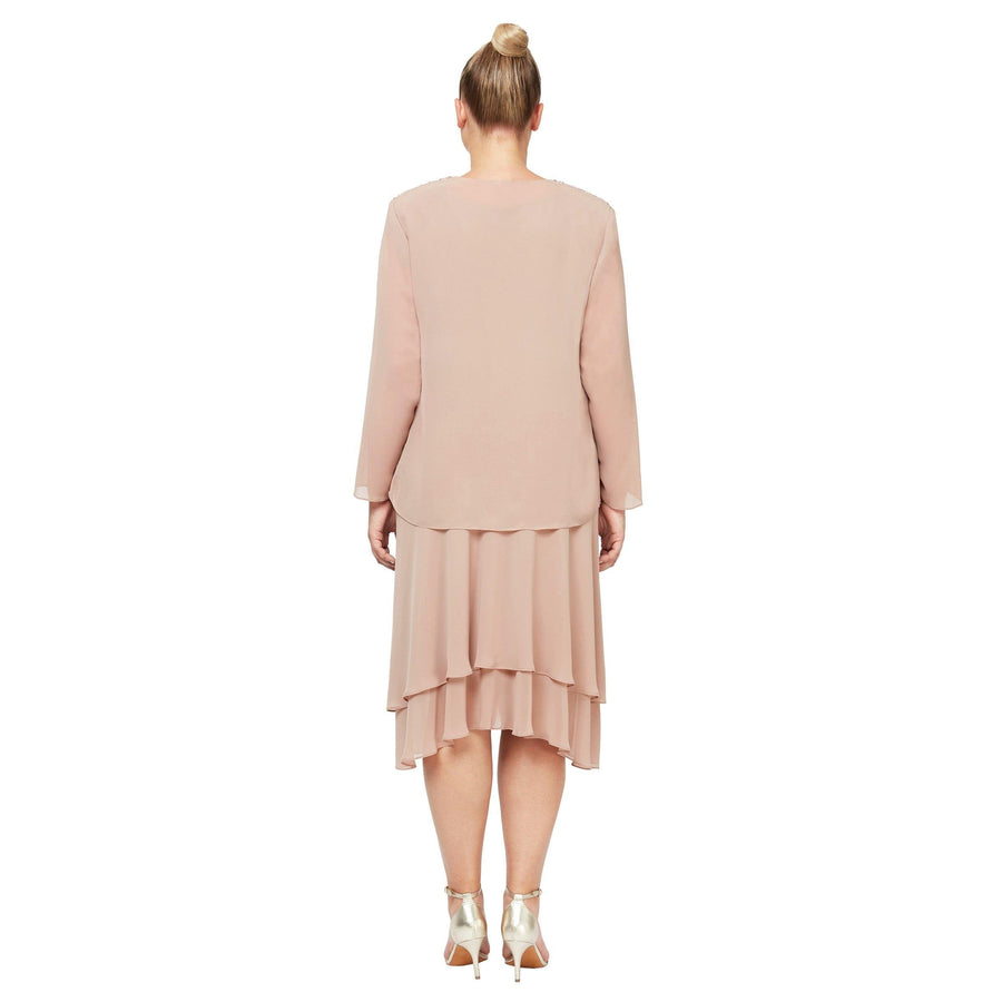 SL Fashions High Low Plus Size Jacket Dress 616184 - The Dress Outlet