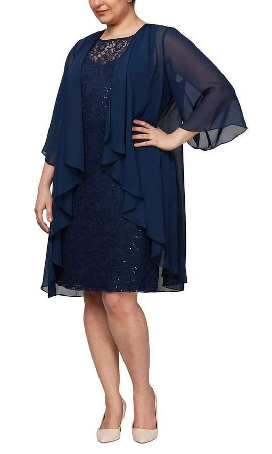 SL Fashions Plus Size Short Formal Dress 9419371 - The Dress Outlet