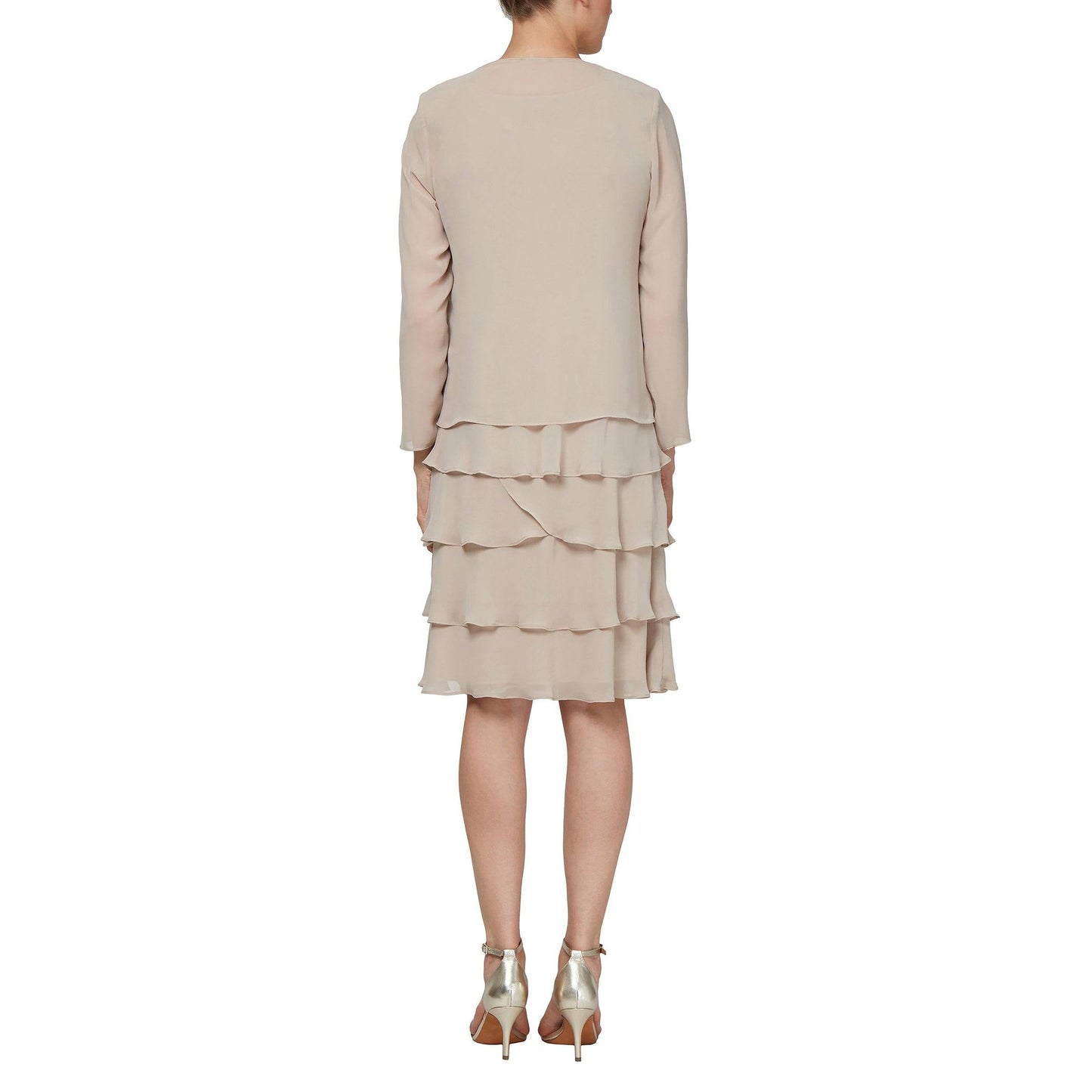 SL Fashions Short Beaded Tiered Jacket Dress 122372 - The Dress Outlet