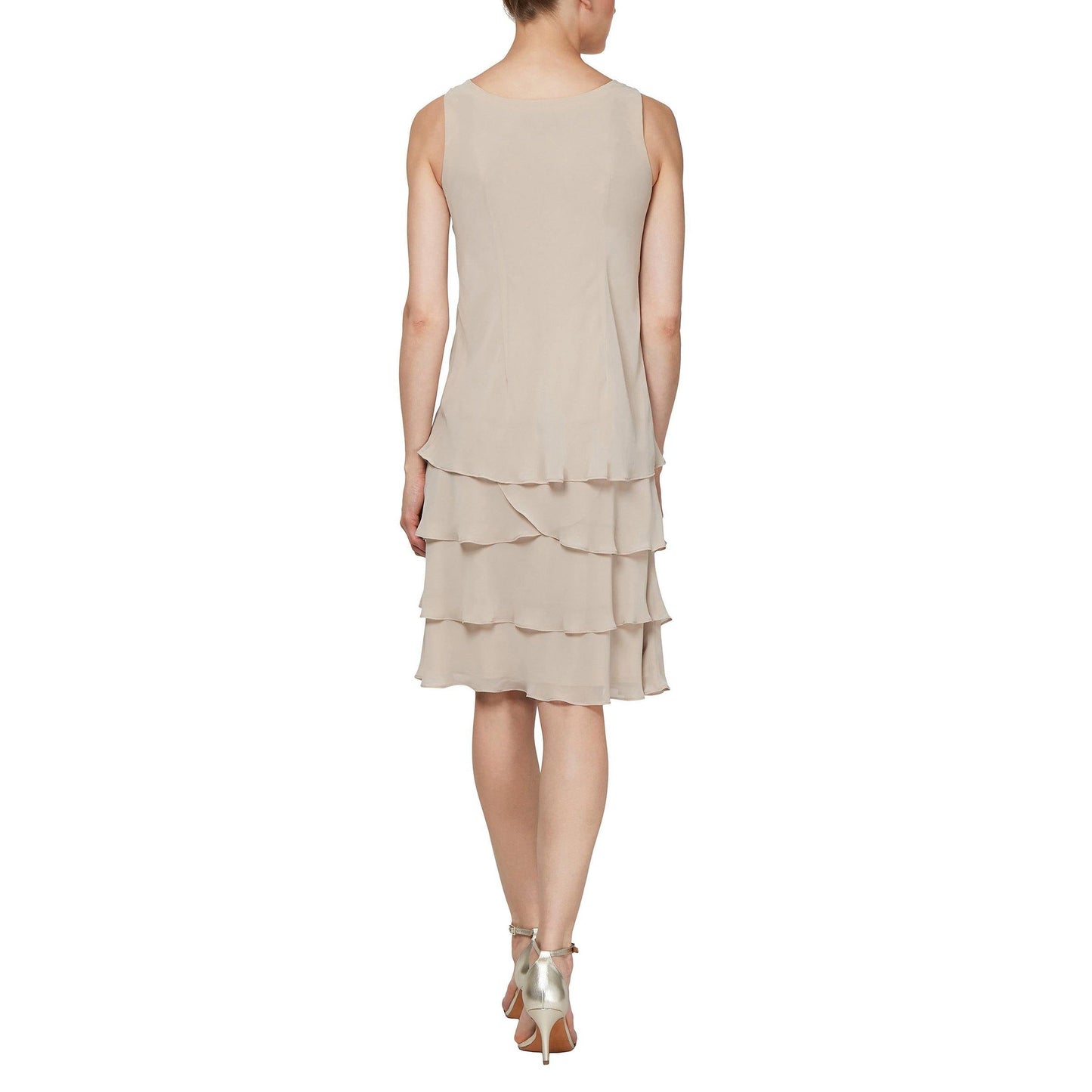 SL Fashions Short Beaded Tiered Jacket Dress 122372 - The Dress Outlet