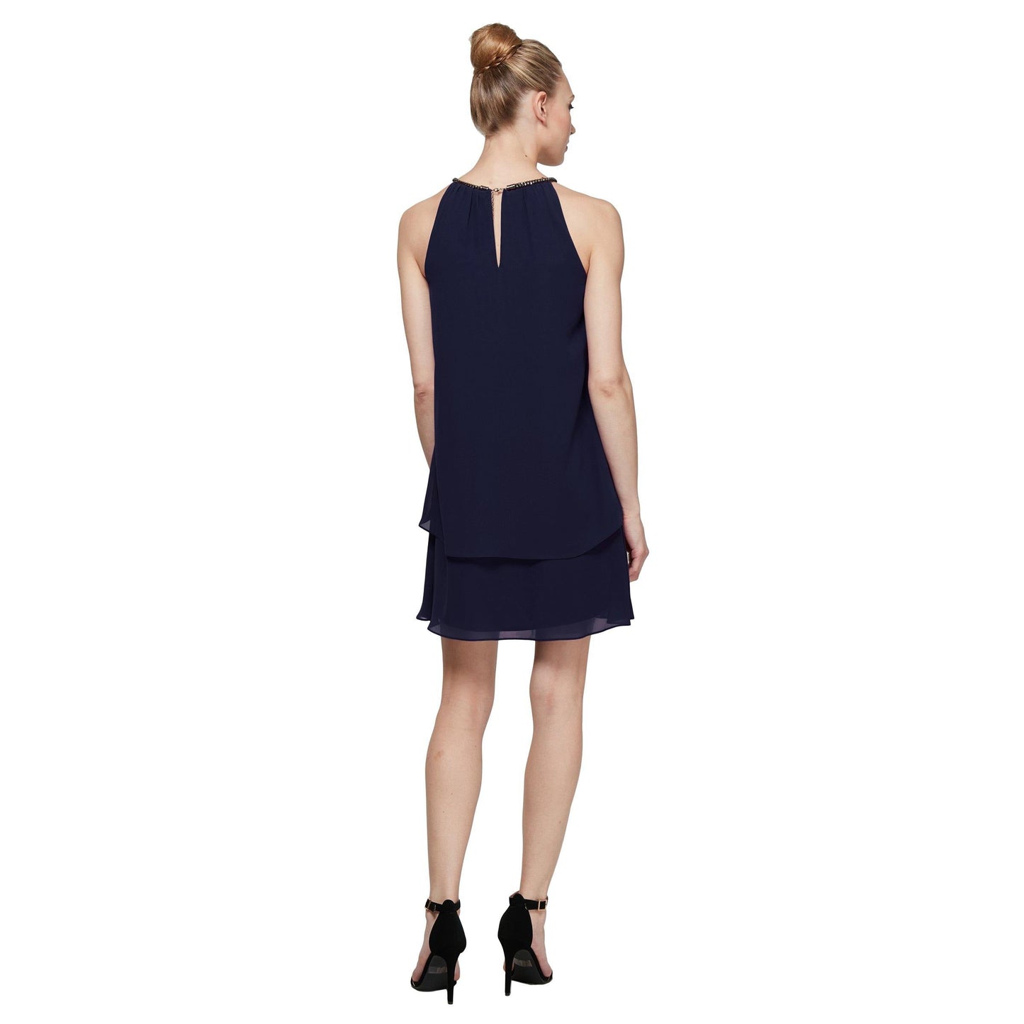 SL Fashions Short Cocktail Chiffon Dress 113664 - The Dress Outlet