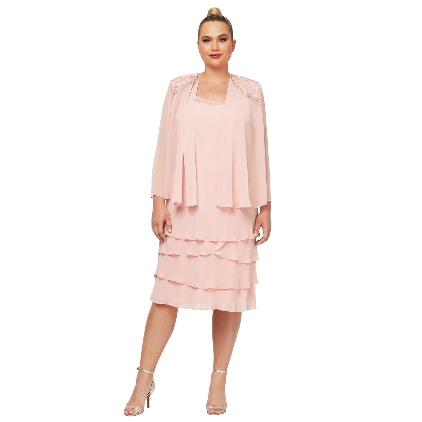 SL Fashions Short Navy Mother of the Bride Dress 622372 - The Dress Outlet