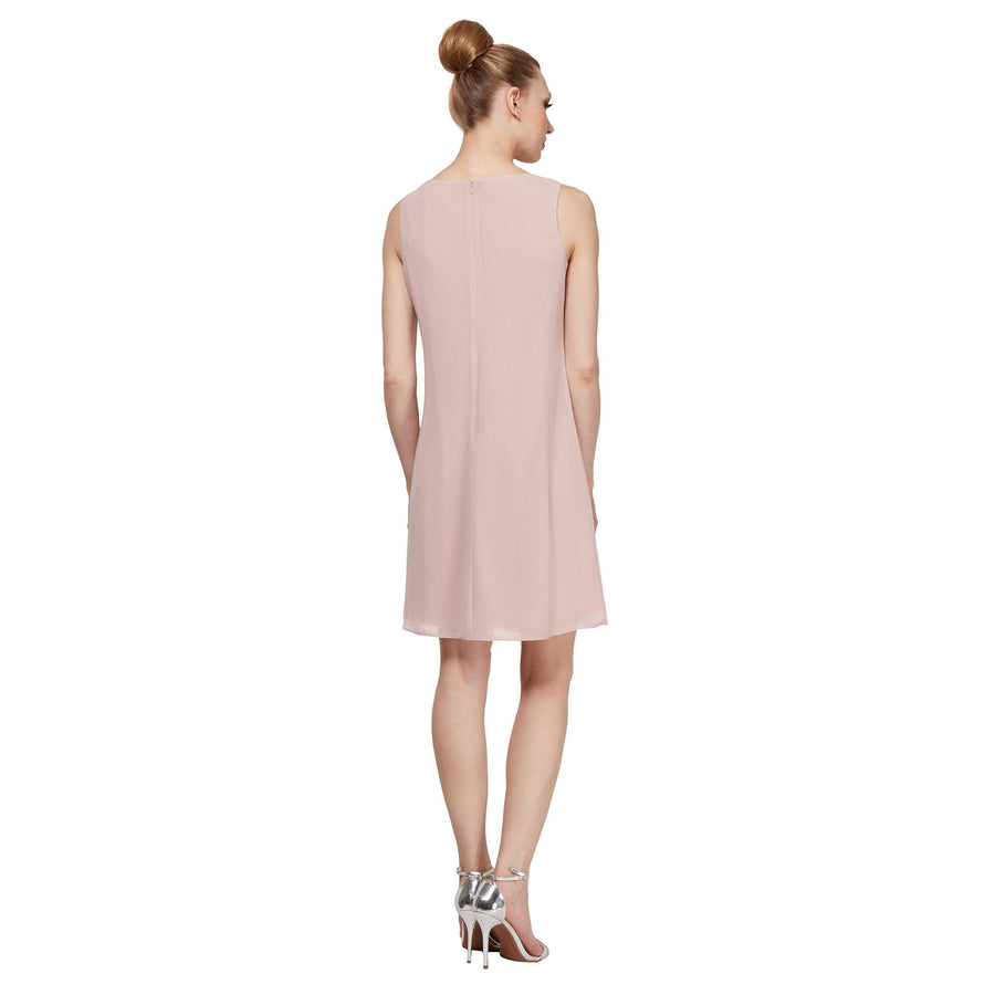 SL Fashions Short Sleeveless Chiffon Dress 112806 - The Dress Outlet