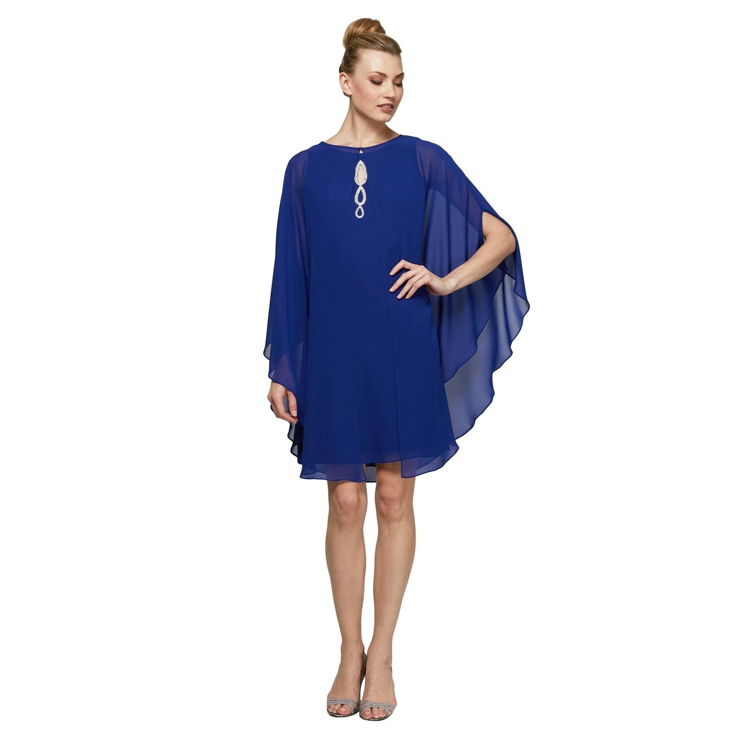 SL Fashions Short Sleeveless Chiffon Dress Sale - The Dress Outlet