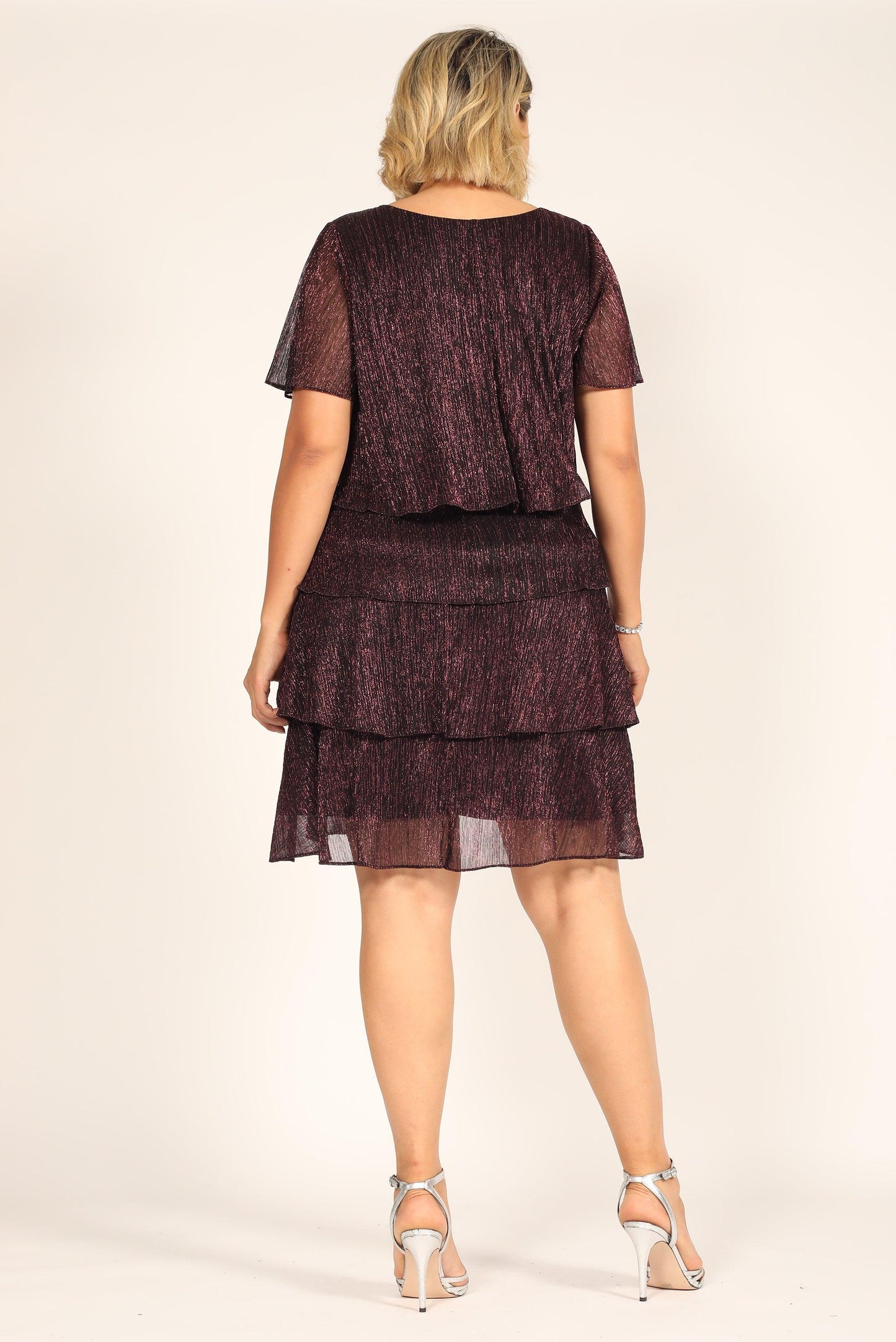 SL Fashions Tiered Pebble Formal Dress 9155133 - The Dress Outlet