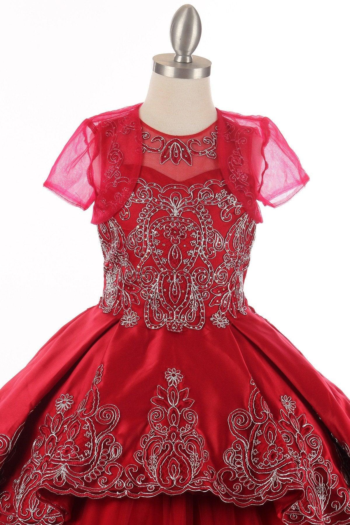 Sleeveless A-line Long Flower Girls Dress - The Dress Outlet