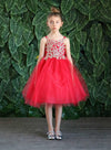 Sleeveless Beaded Lace Appliques Flower Girl Dress - The Dress Outlet