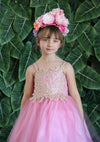 Sleeveless Beaded Lace Appliques Flower Girl Dress - The Dress Outlet
