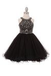 Sleeveless Embellished Short Party Dress Flower Girl - The Dress Outlet Cinderella Couture