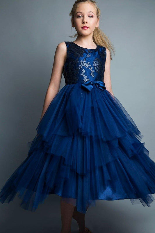 Sleeveless Flower Girl Dress Formal - The Dress Outlet Petite Adele