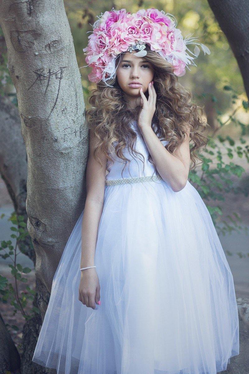 Sleeveless Flower Girl Dress Formal - The Dress Outlet Petite Adele