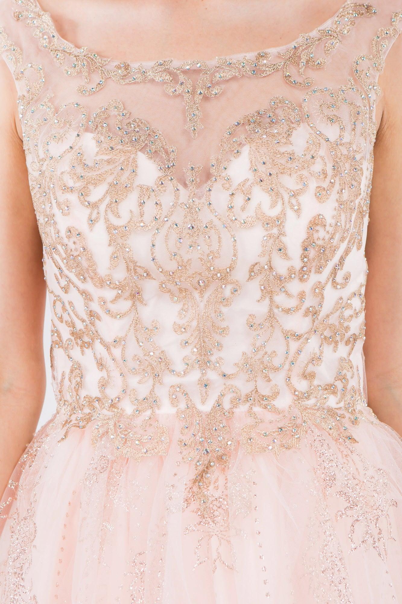 Sleeveless Glitter Short A Line Dress Sale - The Dress Outlet