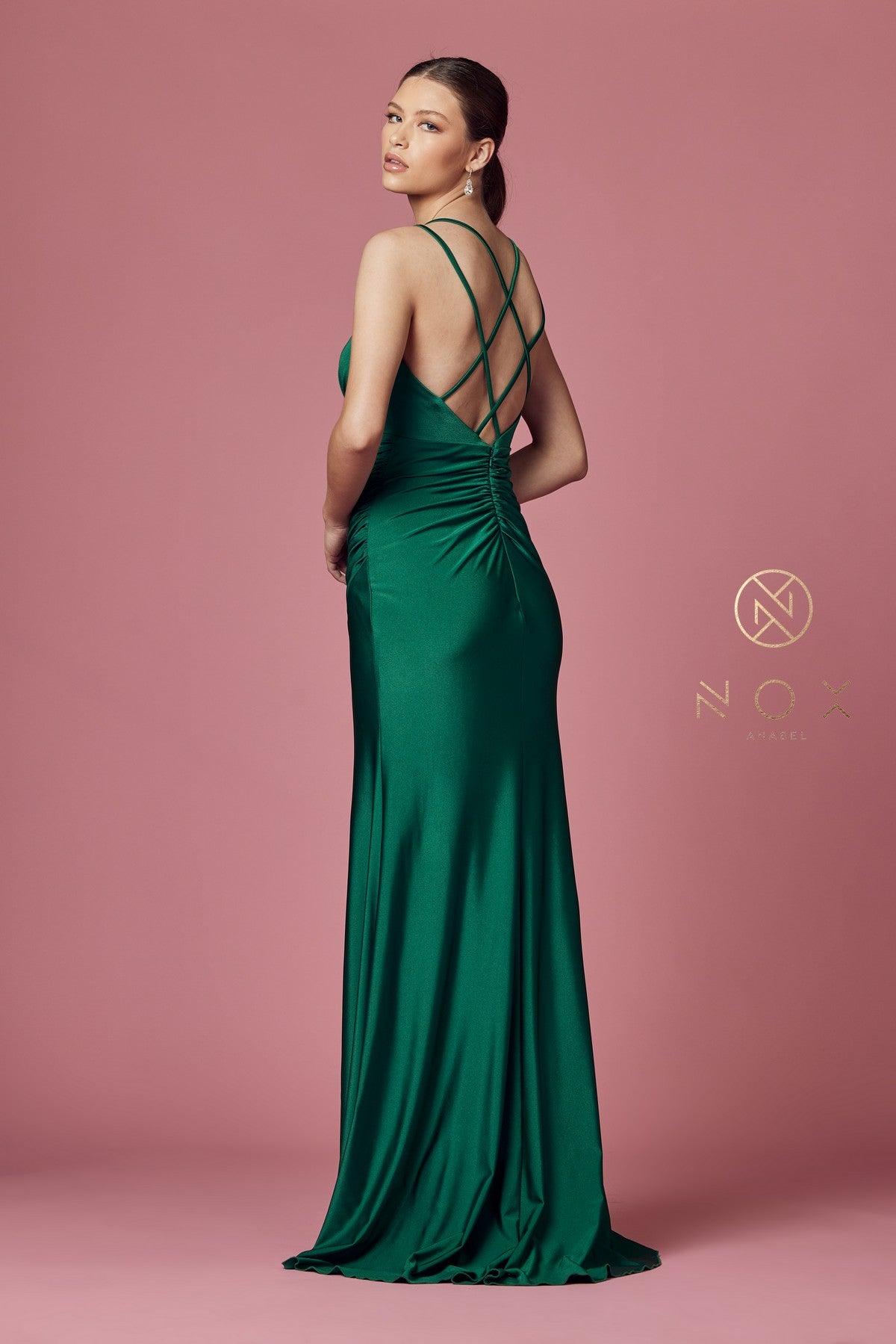 Sleeveless Long Fit and Flare Prom Dress - The Dress Outlet