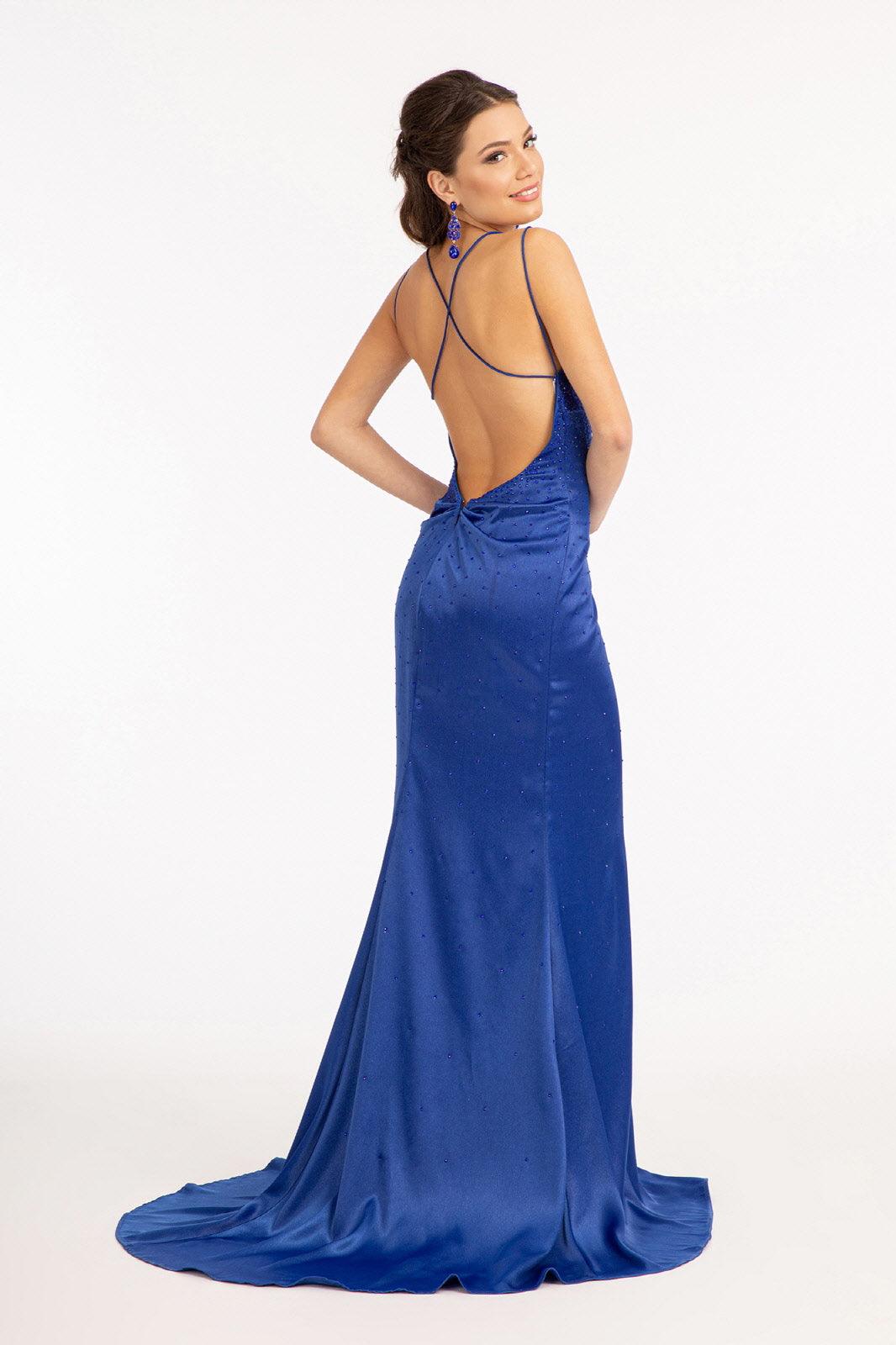 Sleeveless Long Satin Mermaid Prom Dress - The Dress Outlet