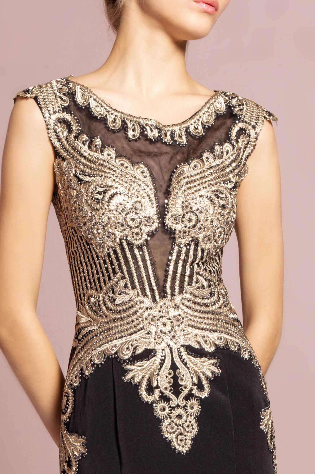 Sleeveless Prom Long Dress Formal Train - The Dress Outlet Elizabeth K