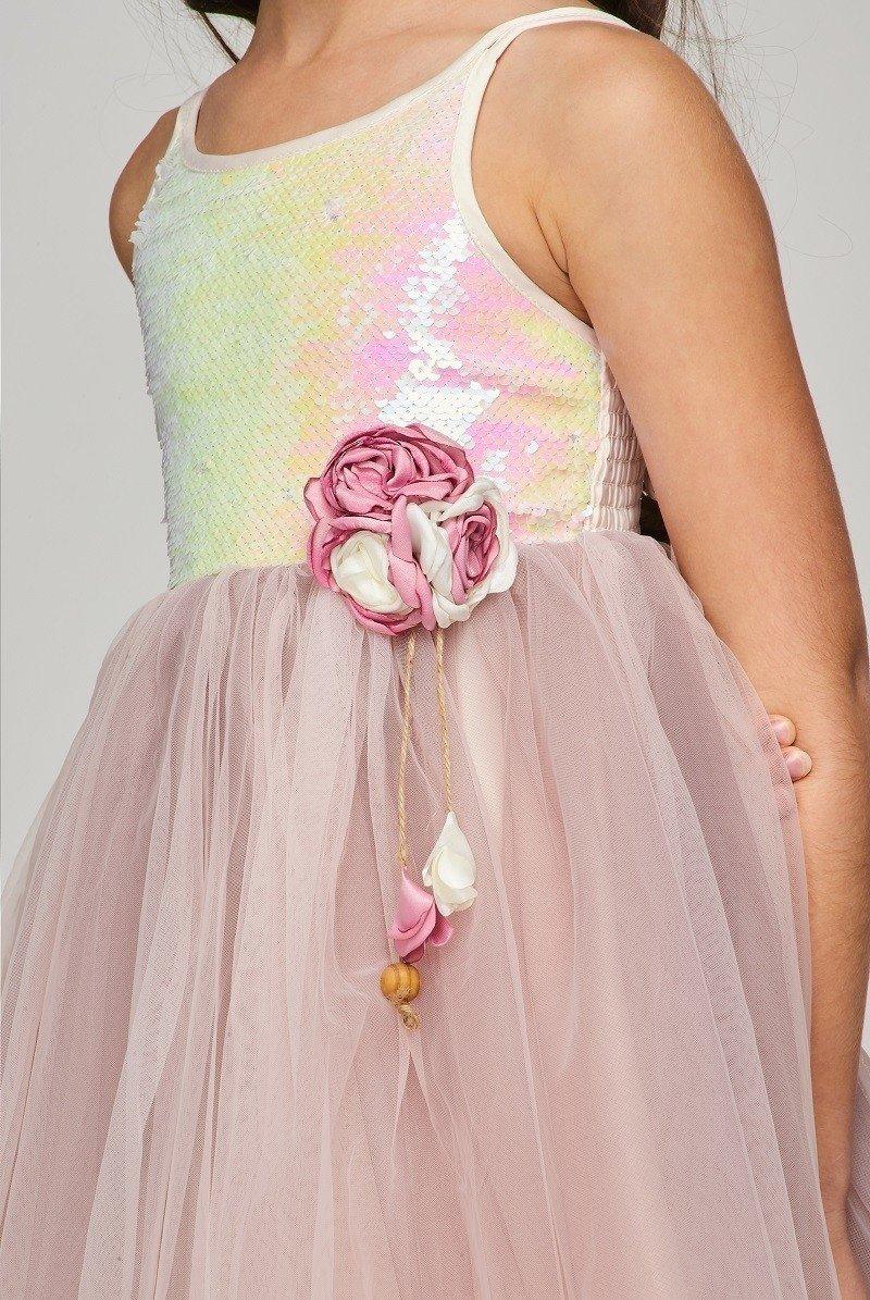 Sleeveless Short Sequins Flower Girl Dress - The Dress Outlet