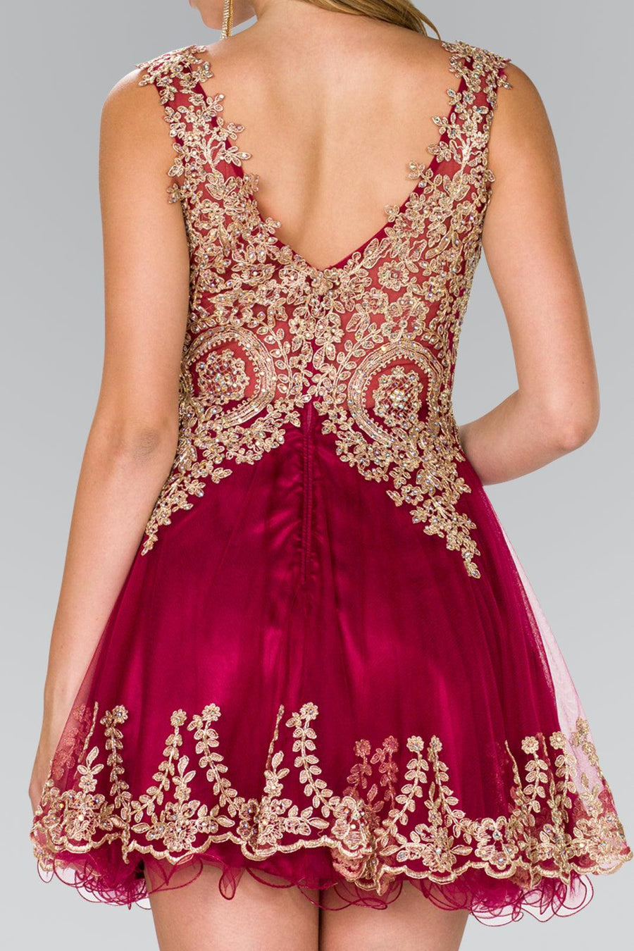 Sleeveless Tulle Short Prom Dress - The Dress Outlet