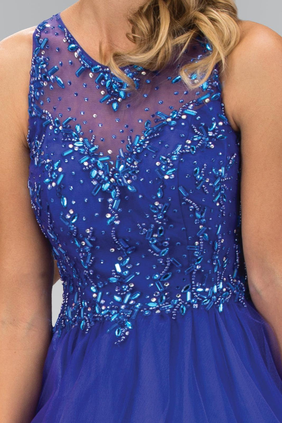 Sleeveless Tulle Short Prom Dress - The Dress Outlet